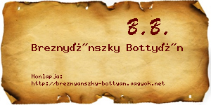 Breznyánszky Bottyán névjegykártya